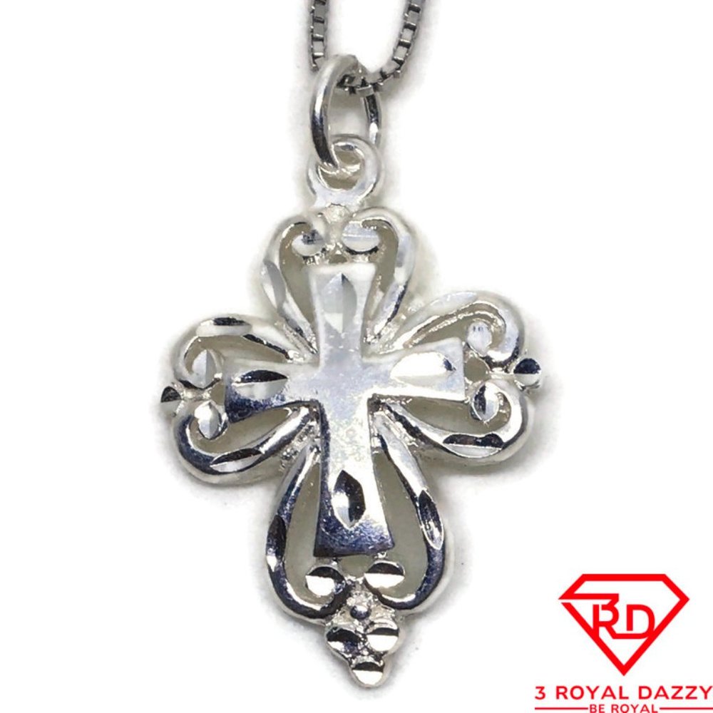 Artistic Cross 3D Pendant 925 Sterling Silver